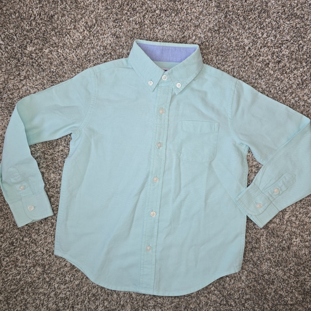 Janie and Jack Mint Green Button Down Shirt Size 4
